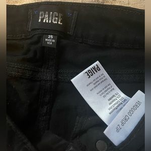 Paige denim black zip ankle jean